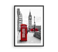 Cuadro Poster de Pared 50x70cm Póster Marco Cobertizo Teléfono Londres Wall Art