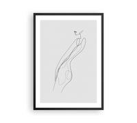 Cuadro Poster de Pared 50x70cm Póster Marco Contorno Mujer Minimalismo Wall Art