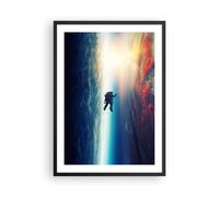Cuadro Poster de Pared 50x70cm Póster Marco Cosmos astronauta planeta Wall Art
