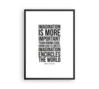 Cuadro Poster de Pared 50x70cm Póster Marco Einstein Maxim Imaginación Wall Art