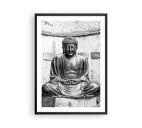Cuadro Poster de Pared 50x70cm Póster Marco Japonés Buda Estatua Wall Art Prints