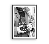 Cuadro Poster de Pared 50x70cm Póster Marco La Cámara Retro Vintage Wall Art