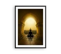 Cuadro Poster de Pared 50x70cm Póster Marco Meditación Templo Sombra Wall Art