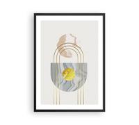 Cuadro Poster de Pared 50x70cm Póster Marco moderno dorado abstracto Wall Art