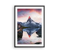 Cuadro Poster de Pared 50x70cm Póster Marco montañas roca agua Wall Art Prints