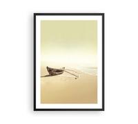 Cuadro Poster de Pared 50x70cm Póster Marco Łódź Naufragio Mar Wall Art Prints