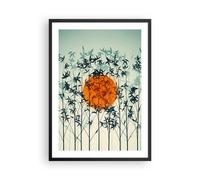Cuadro Poster de Pared 50x70cm Póster Marco Oeste El Sol Hierba Wall Art Prints