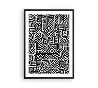Cuadro Poster de Pared 50x70cm Póster Marco Op Art. Negro Blanco Wall Art Prints