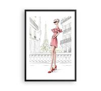 Cuadro Poster de Pared 50x70cm Póster Marco París Torre Eiffel Wall Art Prints