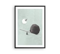 Cuadro Poster de Pared 50x70cm Póster Marco Piedra Palanca Física Wall Art