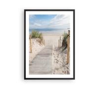 Cuadro Poster de Pared 50x70cm Póster Marco Playa Duna Entrada Wall Art Prints
