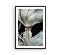 Cuadro Poster de Pared 50x70cm Póster Marco Pluma Romántico Matrimonio Wall Art