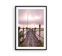 Cuadro Poster de Pared 50x70cm Póster Marco Puente Lago Antorcha Wall Art Prints