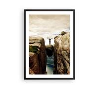 Cuadro Poster de Pared 50x70cm Póster Marco Rocas Pico Nubes Wall Art Prints