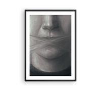 Cuadro Poster de Pared 50x70cm Póster Marco Símbolo Boca Discurso Wall Art