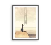Cuadro Poster de Pared 50x70cm Póster Marco Símbolo Mujer Escalera Wall Art