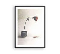 Cuadro Poster de Pared 50x70cm Póster Marco Símbolo Rosa Sufrimiento Wall Art