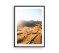 Cuadro Poster de Pared 50x70cm Póster Marco Sol Montañas Camino Wall Art Prints