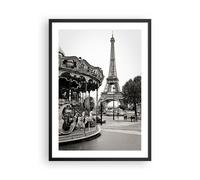Cuadro Poster de Pared 50x70cm Póster Marco Tiovivo Torre Eiffel Wall Art Prints