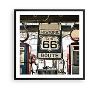 Cuadro Poster de Pared 60x60cm camino viejo 66 estados unidos de américa Art