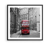 Cuadro Poster de Pared 60x60cm Marco Autobús inglaterra vacaciones londres Art