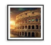 Cuadro Poster de Pared 60x60cm Marco Coloseum Roma Arquitectura Italia Art