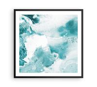 Cuadro Poster de Pared 60x60cm Póster Marco Abstracción Mar Turquesa Wall Art
