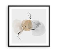Cuadro Poster de Pared 60x60cm Póster Marco Abstracto Minimalista Acuarela Art