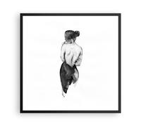 Cuadro Poster de Pared 60x60cm Póster Marco Acuarela Mujer Desnudez Wall Art