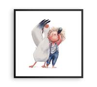 Cuadro Poster de Pared 60x60cm Póster Marco Albatros Niño Imagen Wall Art Prints