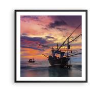 Cuadro Poster de Pared 60x60cm Póster Marco Asia barco cortador Wall Art Prints