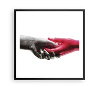Cuadro Poster de Pared 60x60cm Póster Marco Ayuda Manos Símbolo Wall Art Prints