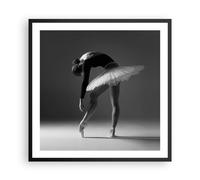 Cuadro Poster de Pared 60x60cm Póster Marco Bailarina Figura Blanco Y Negro Art