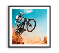 Cuadro Poster de Pared 60x60cm Póster Marco bicicleta deporte casco Wall Art