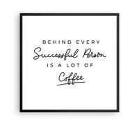 Cuadro Poster de Pared 60x60cm Póster Marco Café Principio Éxito Wall Art Prints