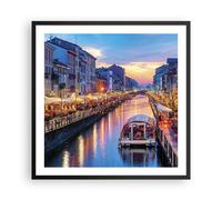 Cuadro Poster de Pared 60x60cm Póster Marco Canal Grande Tarde Wall Art Prints