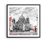 Cuadro Poster de Pared 60x60cm Póster Marco Catedral Berlín Amantes Wall Art
