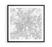 Cuadro Poster de Pared 60x60cm Póster Marco Ciudad Mapa Berlín Wall Art Prints