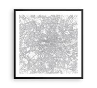 Cuadro Poster de Pared 60x60cm Póster Marco Ciudad Mapa Londres Wall Art Prints