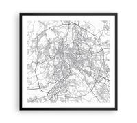 Cuadro Poster de Pared 60x60cm Póster Marco Ciudad Mapa Roma Wall Art Prints