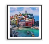 Cuadro Poster de Pared 60x60cm Póster Marco Colores Edificios Italia Wall Art