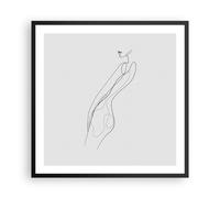 Cuadro Poster de Pared 60x60cm Póster Marco Contorno Mujer Minimalismo Wall Art