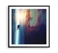 Cuadro Poster de Pared 60x60cm Póster Marco Cosmos astronauta planeta Wall Art