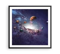 Cuadro Poster de Pared 60x60cm Póster Marco Cosmos Planetas Las Estrellas Art