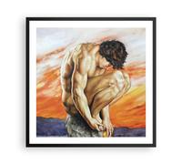 Cuadro Poster de Pared 60x60cm Póster Marco Cuerpo Hombre Colorido Wall Art