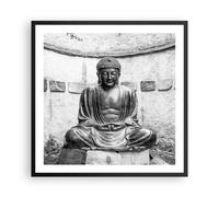 Cuadro Poster de Pared 60x60cm Póster Marco Japonés Buda Estatua Wall Art Prints
