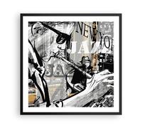 Cuadro Poster de Pared 60x60cm Póster Marco jazz musica musico Wall Art Prints