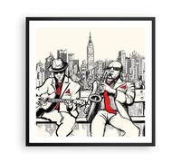 Cuadro Poster de Pared 60x60cm Póster Marco jazz musica musico Wall Art Prints