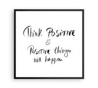 Cuadro Poster de Pared 60x60cm Póster Marco Lema Pensamiento Positivamente Art