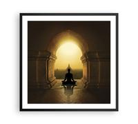Cuadro Poster de Pared 60x60cm Póster Marco Meditación Templo Sombra Wall Art